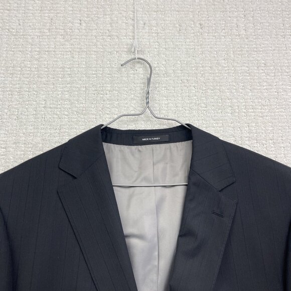 Hugo Boss Pasolini Movie Wool Blazer Men 46R Black w/ Blue Pinstripe Sport Coat* - Picture 2 of 16